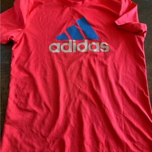 adidas Kids Pink Tee with Blue and White Logo